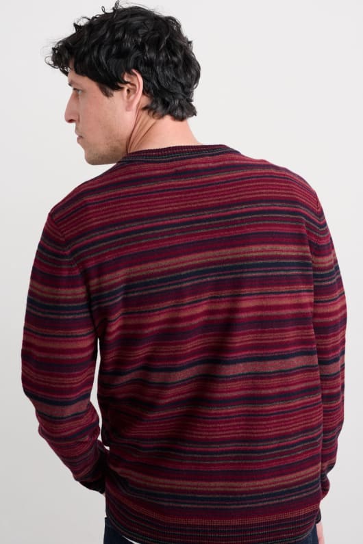 män notebook randig jumper med lammull