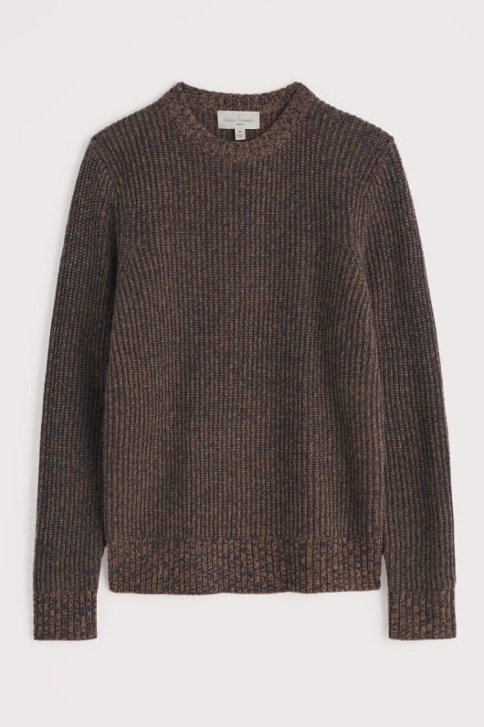 män premiärminister räfflade lammull blandning jumper