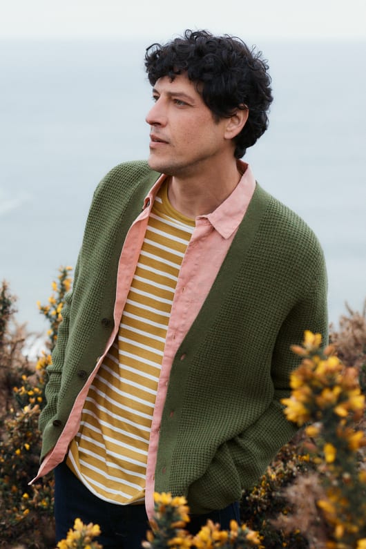 män scott s quay våffla knit cardigan