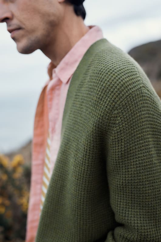 män scott s quay våffla knit cardigan