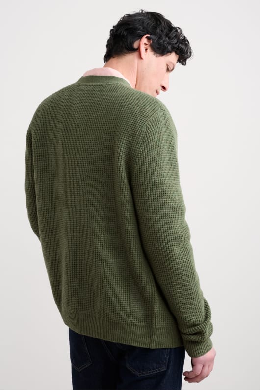 män scott s quay våffla knit cardigan