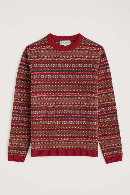 män fallet fair isle jumper