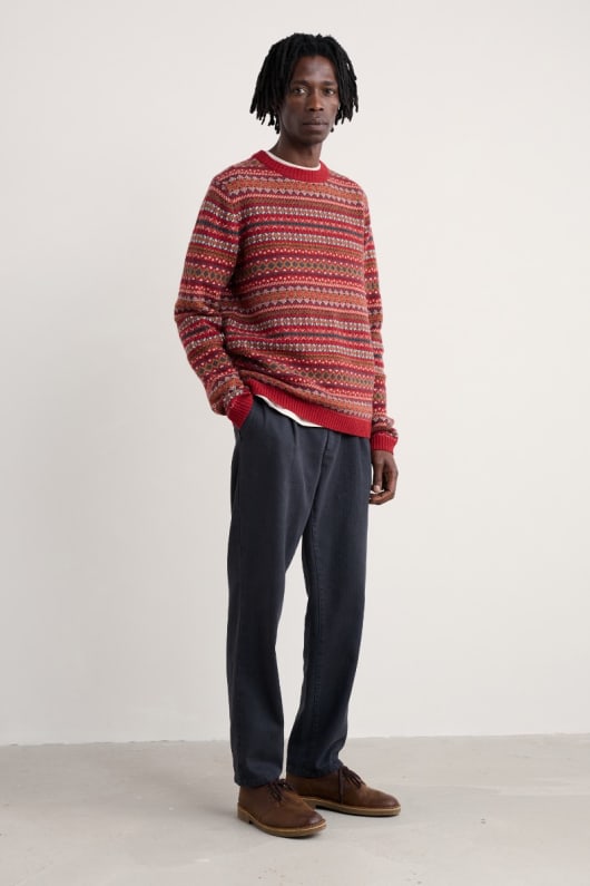 män fallet fair isle jumper
