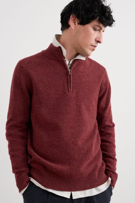 män reefpoint halv zip jumper