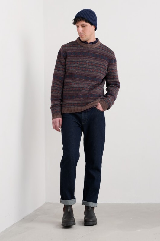 män carracks fair isle jumper