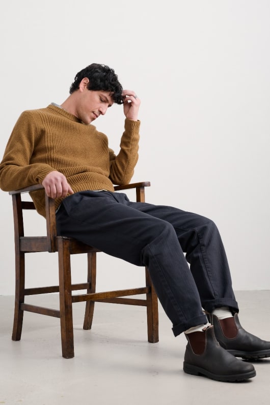 män porthcew texturerat jumper