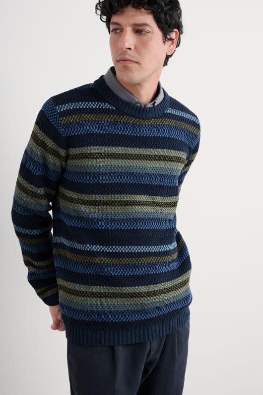män tynwen randig jumper