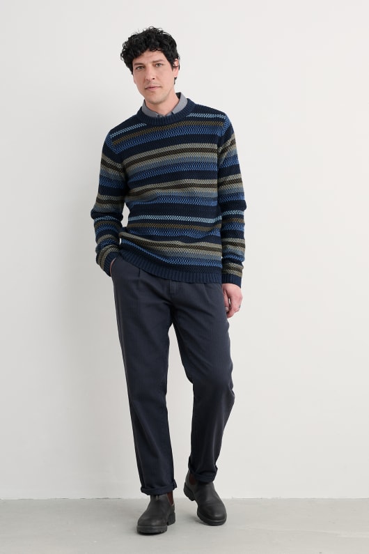 män tynwen randig jumper