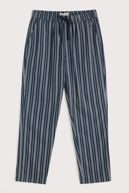 män frakt ljus randig pyjamas byxor