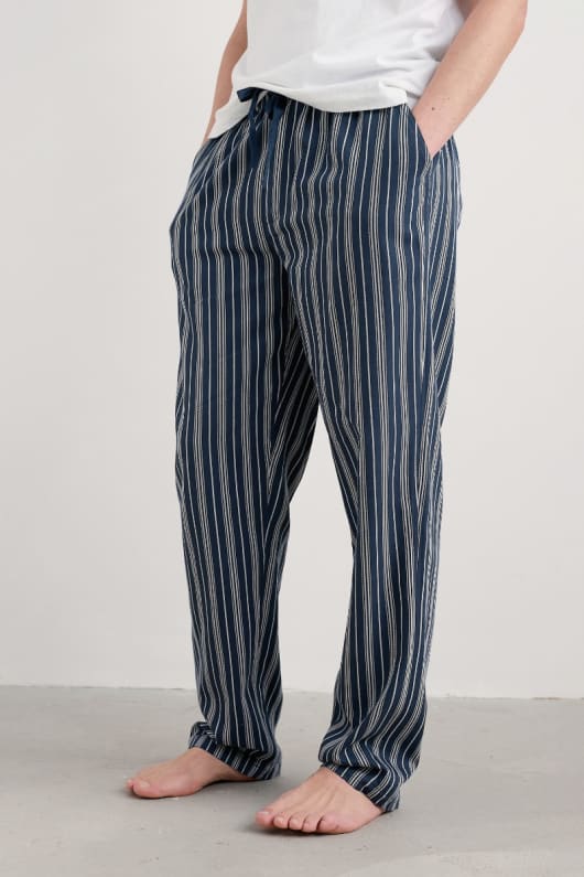 män frakt ljus randig pyjamas byxor