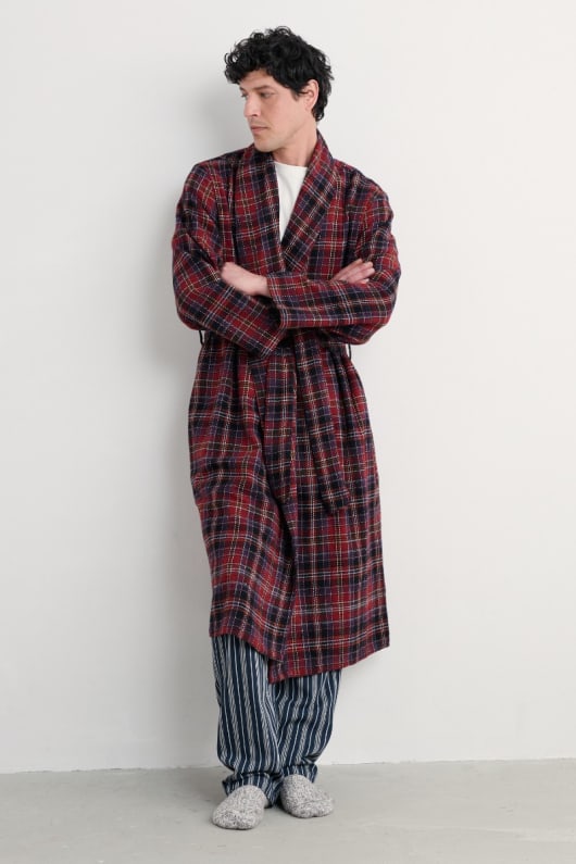 män deckhand kontrolleras flanell robe