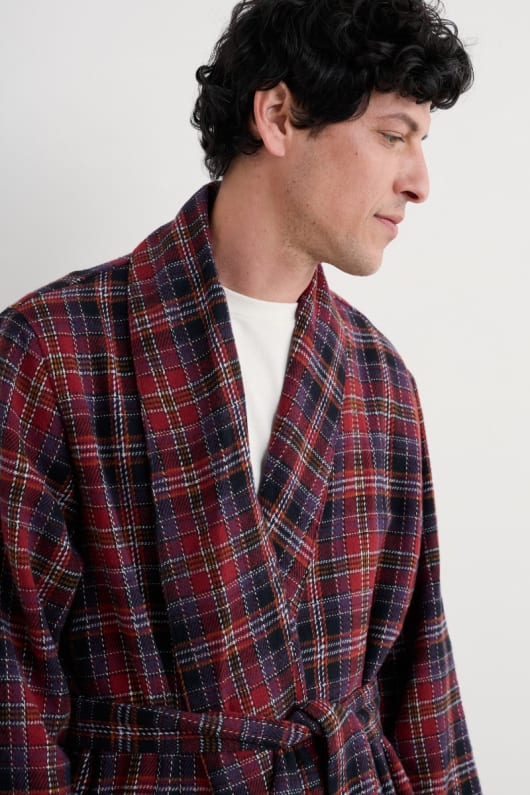 män deckhand kontrolleras flanell robe