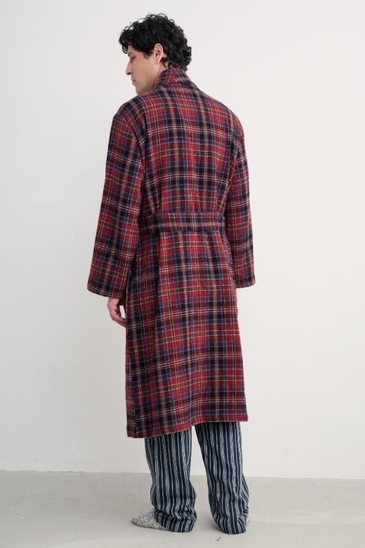 män deckhand kontrolleras flanell robe