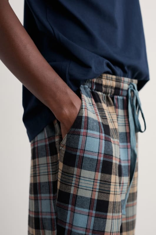män connerton pyjamas byxor i gots-certifierad ekologisk bomull flanell