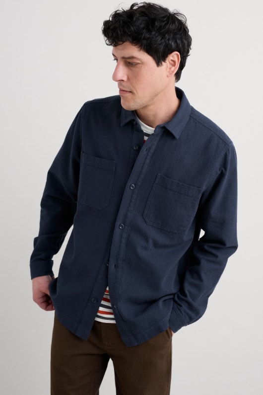 män rigg ekologisk bomull overshirt