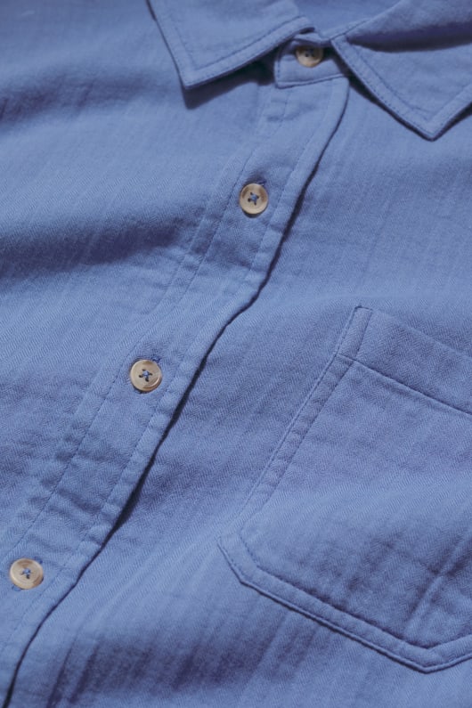 män vattenkokare dubbel gasbinda shirt i gots-certifierad ekologisk bomull