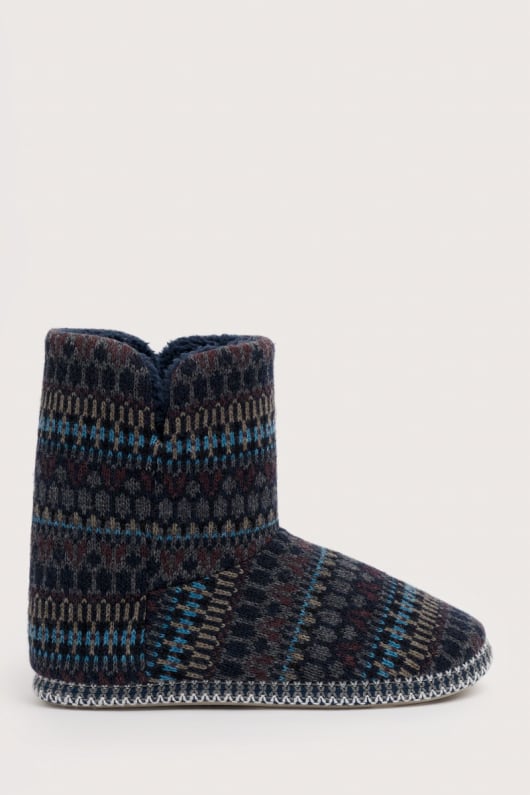 northaway män fair isle fleece fodrad tofflor stövlar