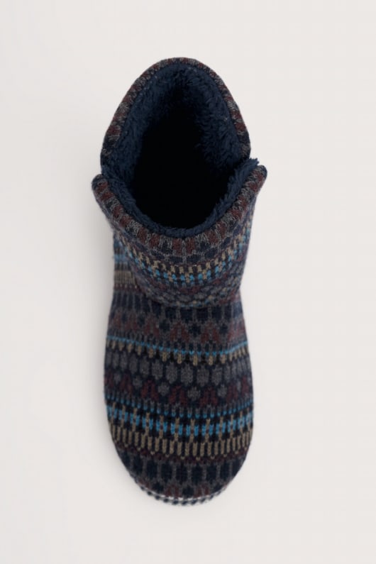 northaway män fair isle fleece fodrad tofflor stövlar