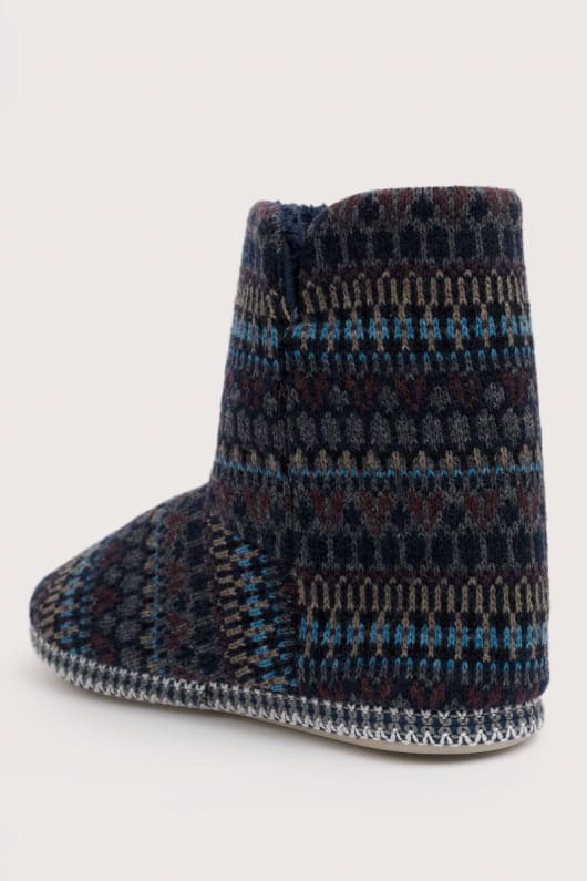 northaway män fair isle fleece fodrad tofflor stövlar