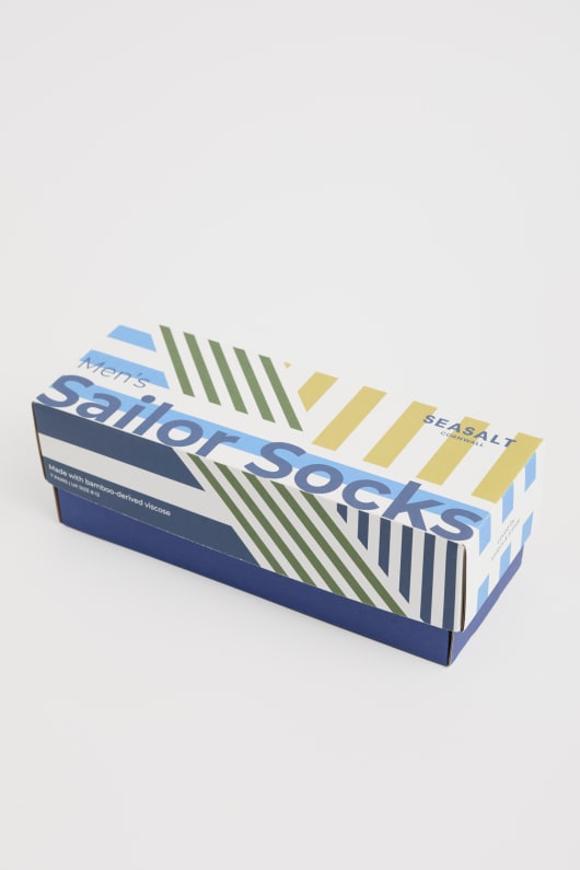 presentförpackning av 7 män randiga strumpor sjöman