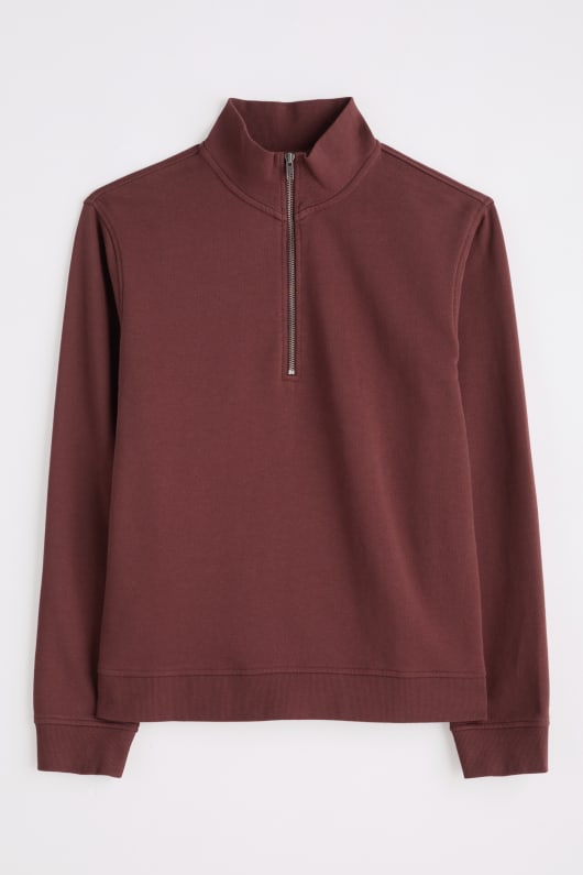 män trä moss kvartalet zip tröja