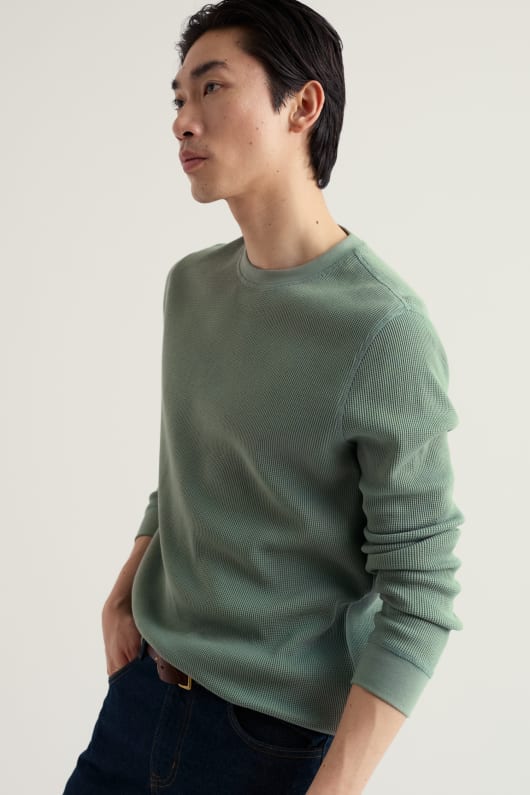 män jackline våffla jersey top