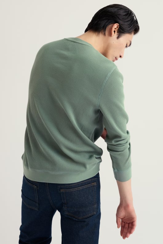 män jackline våffla jersey top