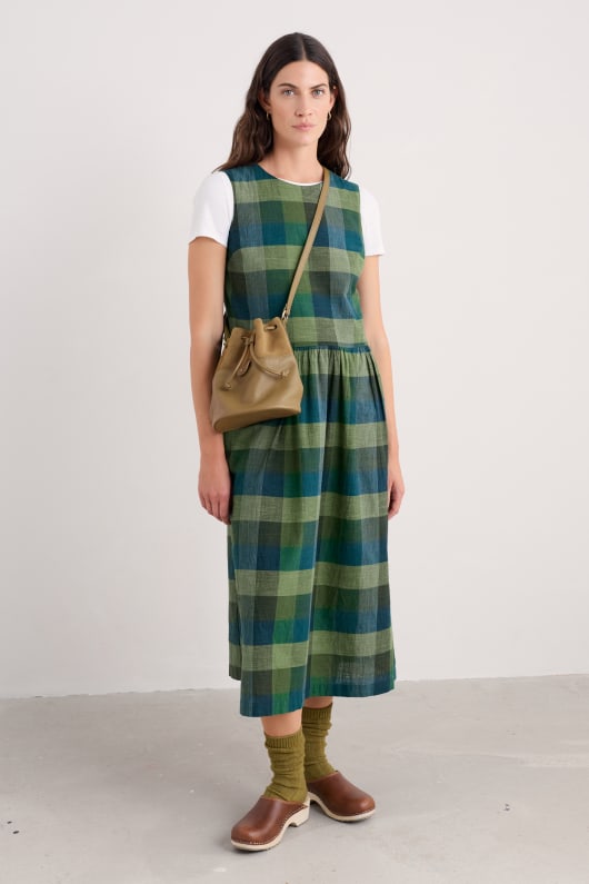 mor tide mocka och läder bucket bag