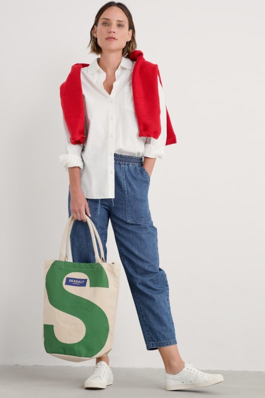 duk grön seasalt logotyp tote väska