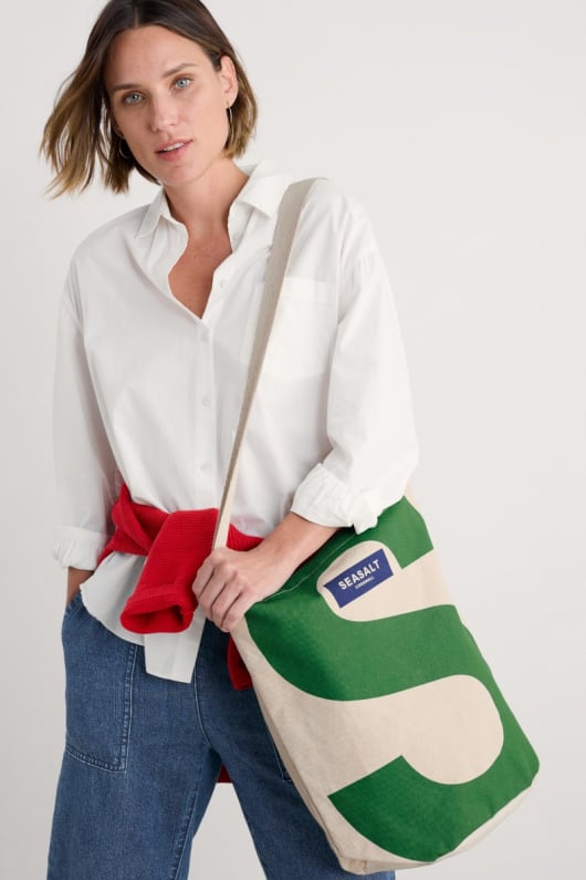 duk grön seasalt logotyp tote väska