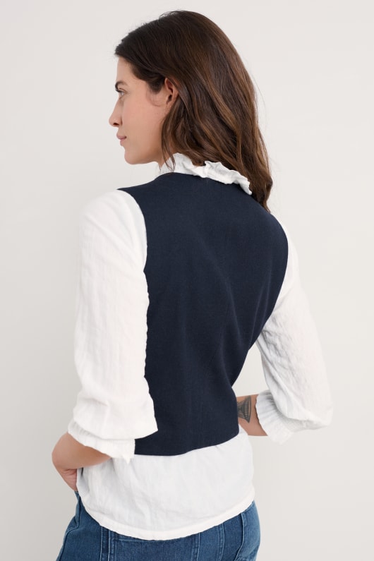lowena v-neck ull-blandning väst