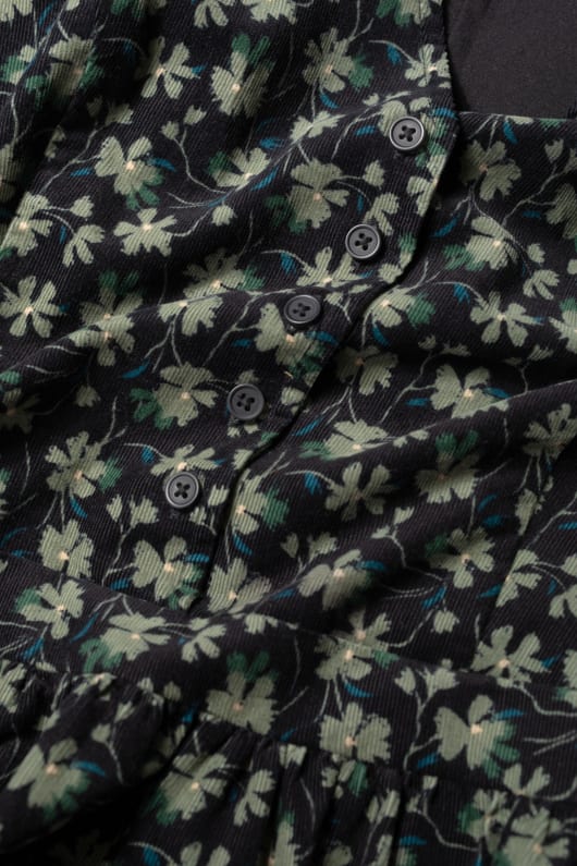 rose cottage tryckt sladd midi-dress