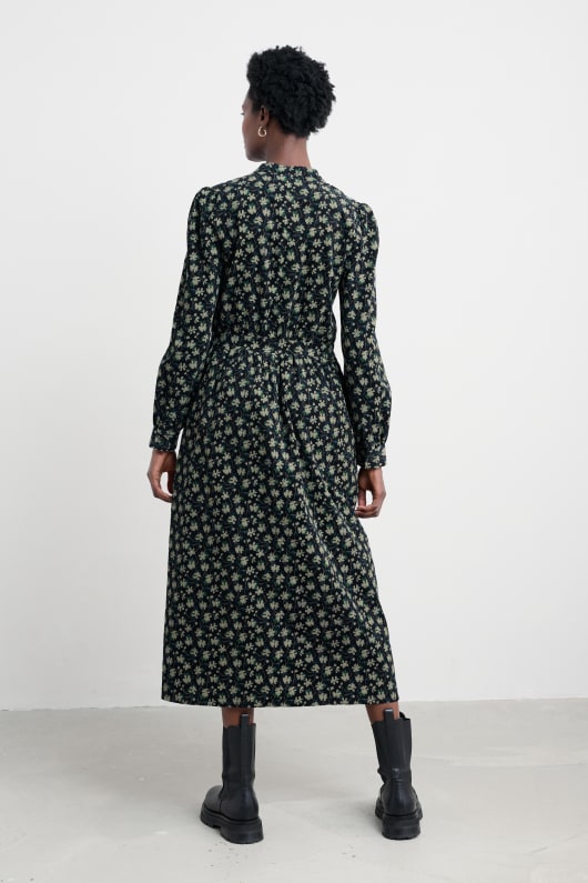 rose cottage tryckt sladd midi-dress