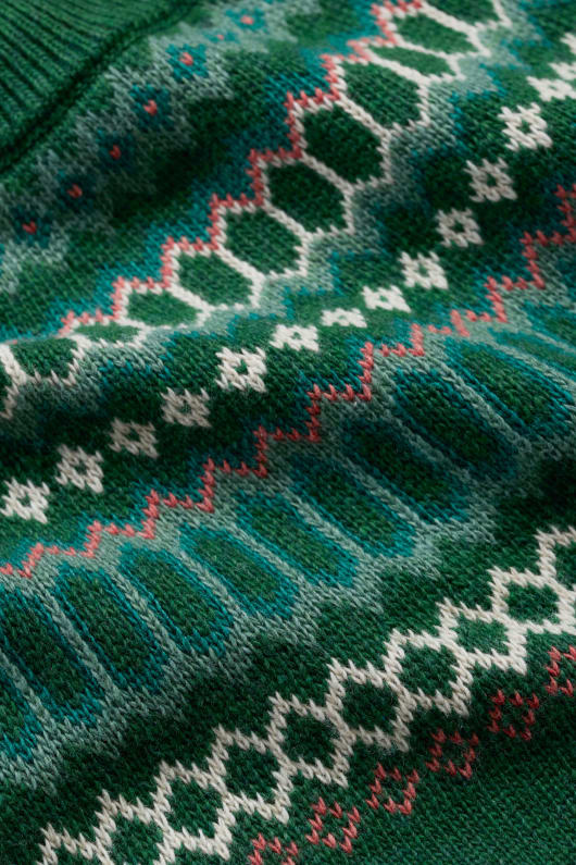 fågel ring fair isle stickad klänning