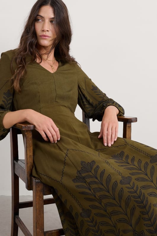 hög skogen printed dress