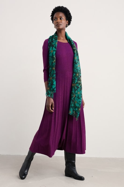 folkvisa stickad midi-dress