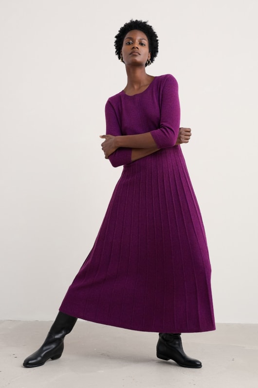 folkvisa stickad midi-dress