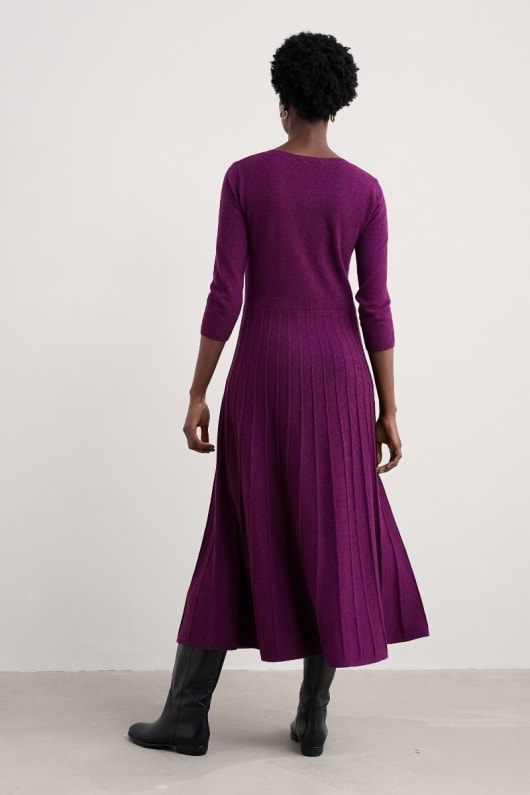 folkvisa stickad midi-dress
