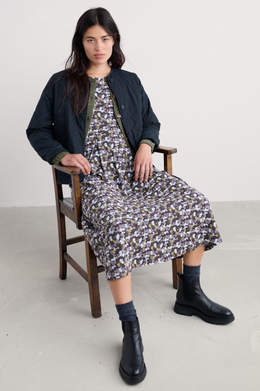 veronica midi dress i gots-certifierad ekologisk bomull jersey