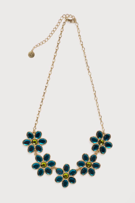 facetterade blommar halsband