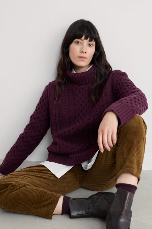tallskog kabel-sticka merino jumper