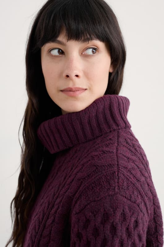 tallskog kabel-sticka merino jumper