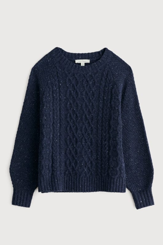 tressa kabel-stickad jumper