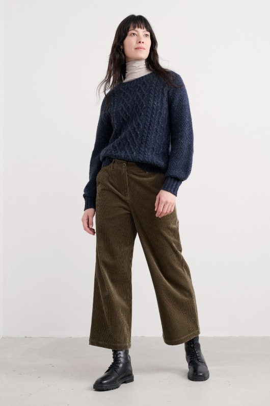 tressa kabel-stickad jumper