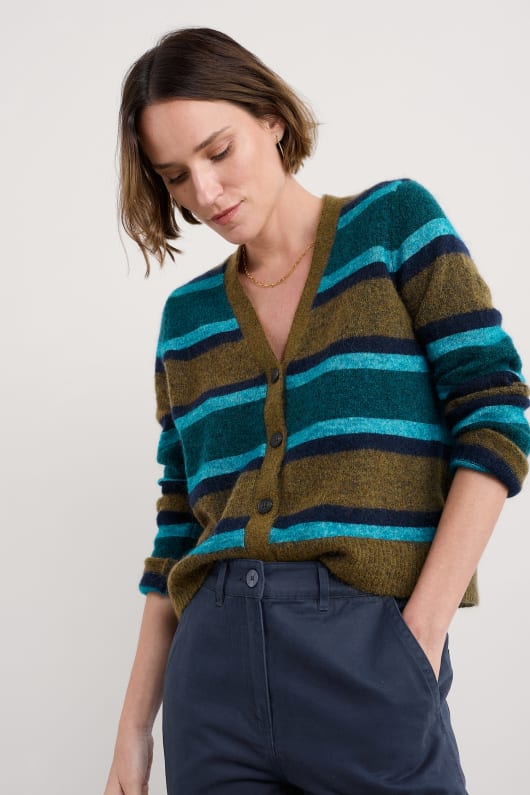 etsning v-neck cardigan innehåller mohair