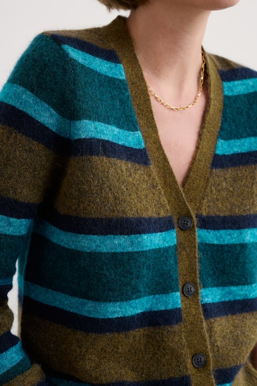etsning v-neck cardigan innehåller mohair