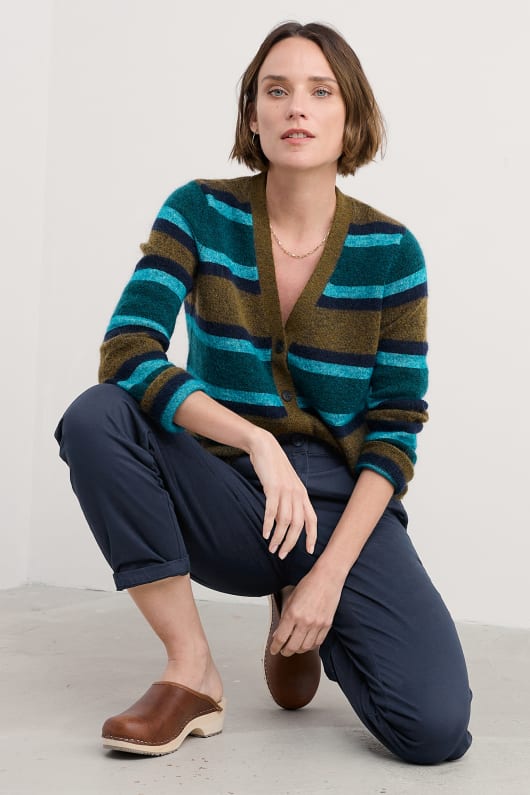 etsning v-neck cardigan innehåller mohair