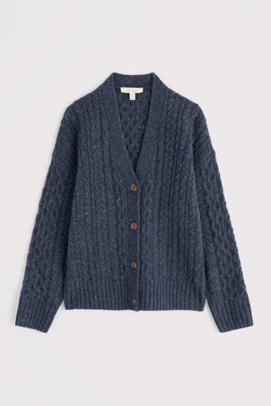 newlyn cardigan gjort med merino ull