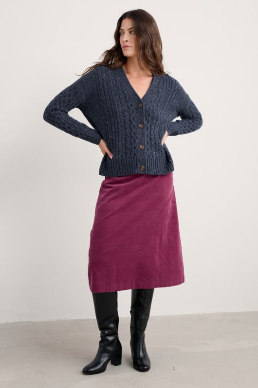 newlyn cardigan gjort med merino ull