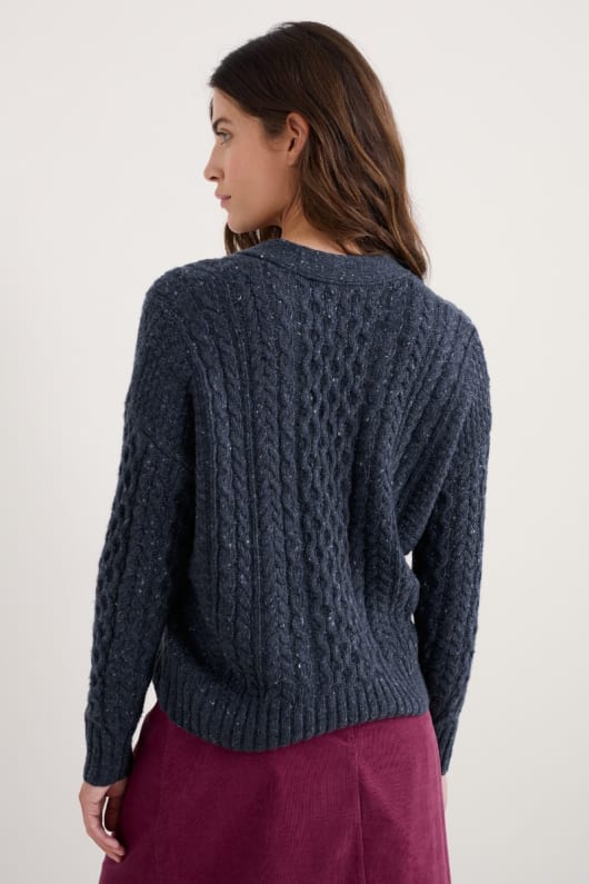 newlyn cardigan gjort med merino ull